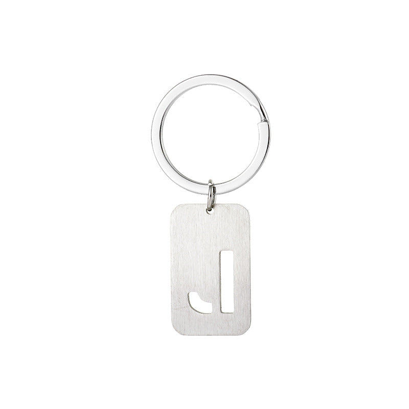 Wholesale Stainless Steel Creative Hollow 26 Letter Keychain